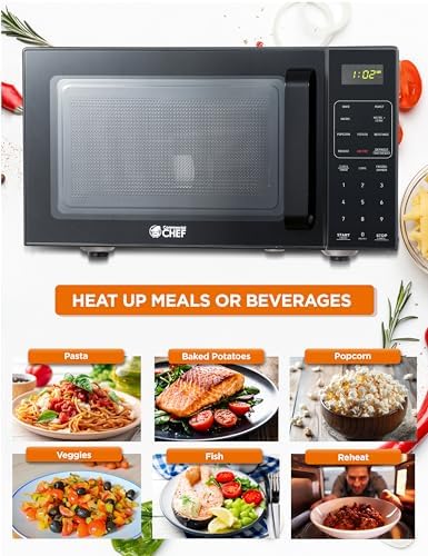 Commercial Chef 5-in-1 Countertop Microwave Air Fryer Combo, 0.9 Cu. Ft. Capacity, Microwave Air Fryer Convection Oven Bake and Roast, 900W, 10 Power Levels