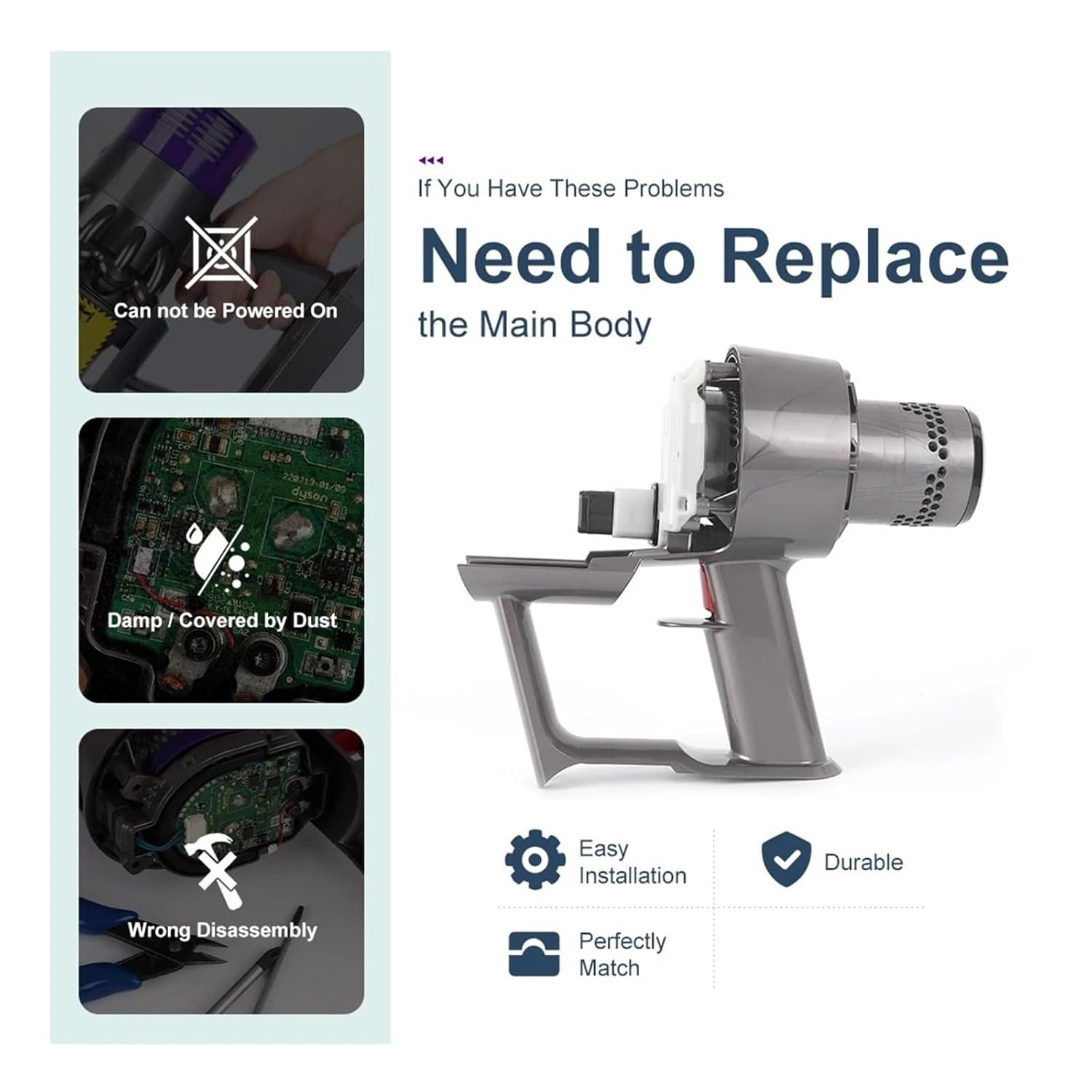 Vacuum Cleaner Motor Handle Switch Assembly, Compatible with Dyson V15 SV22, Handheld Vacuum Motor Assembly Replacement Part