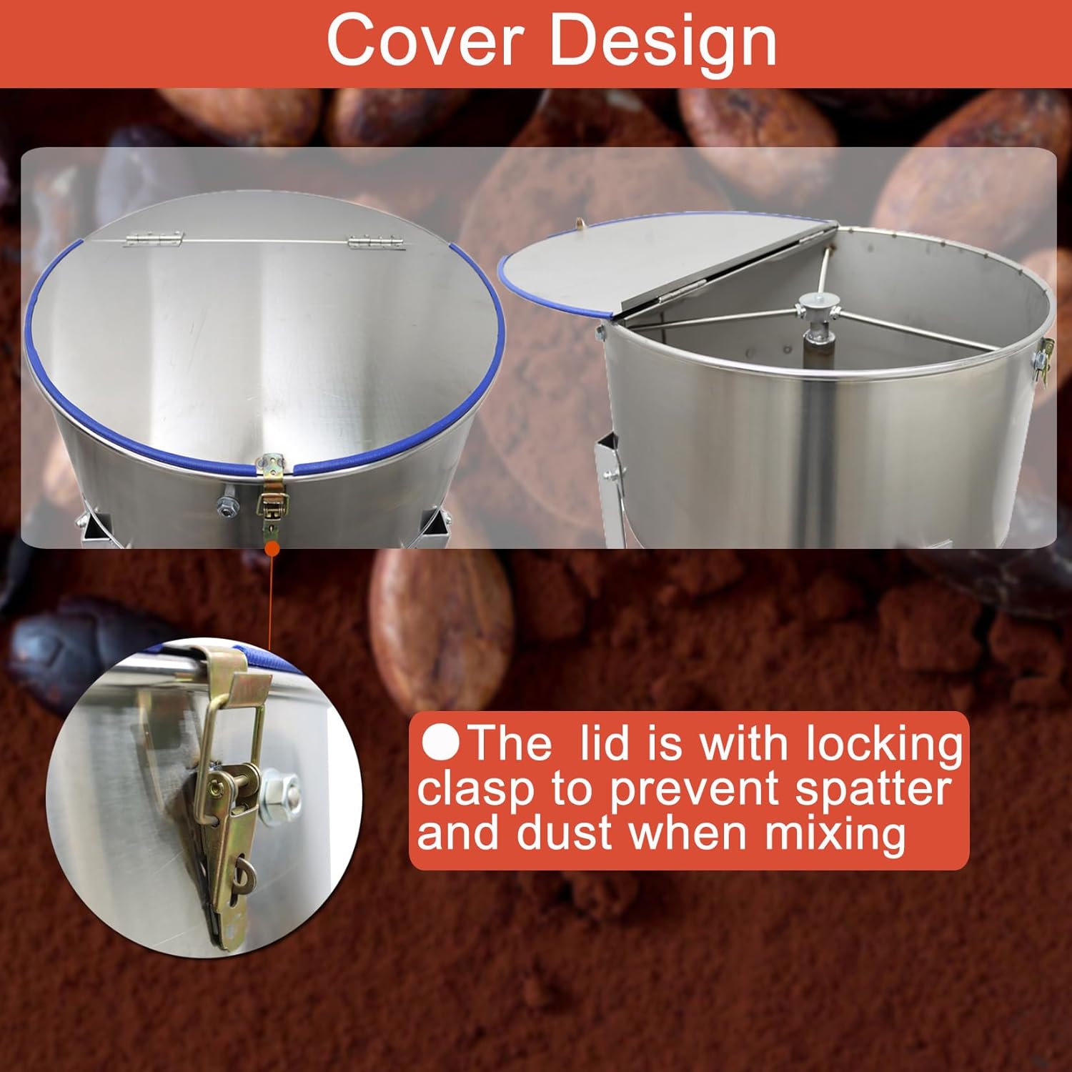 Dry Powder Mixer Blender Feed Mixing Machine 165lbs Dry&Wet Powder Mixer Particle Granule Blender Stainless Steel 110V 3KW