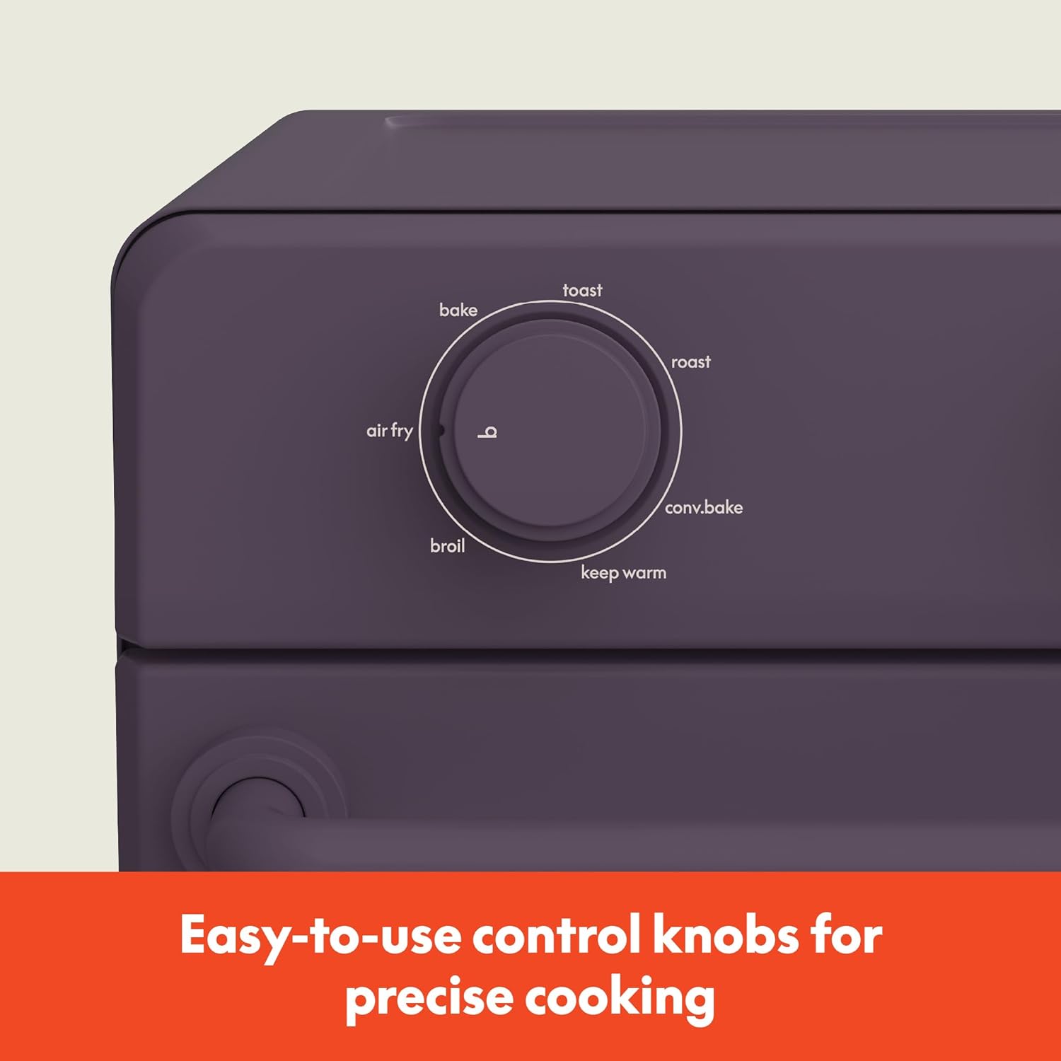 bella Air Fry Toaster Oven, 7 Preset Cooking Options, Dishwasher-Safe EverGood Coated Trays Included, 60-Minute Auto Shutoff w Audible Timer, Power Indicator Light, 1700 Watt, Plum