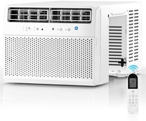 ZAFRO U Shaped Air Conditioner Window AC Unit 12000BTU Cools 550 Sq.Ft. for Bedroom,Upgrade Partition Air Outlet,Quiet Operation,3 Fan Speeds,6-in-1 Mode,Electronic Control with Remote