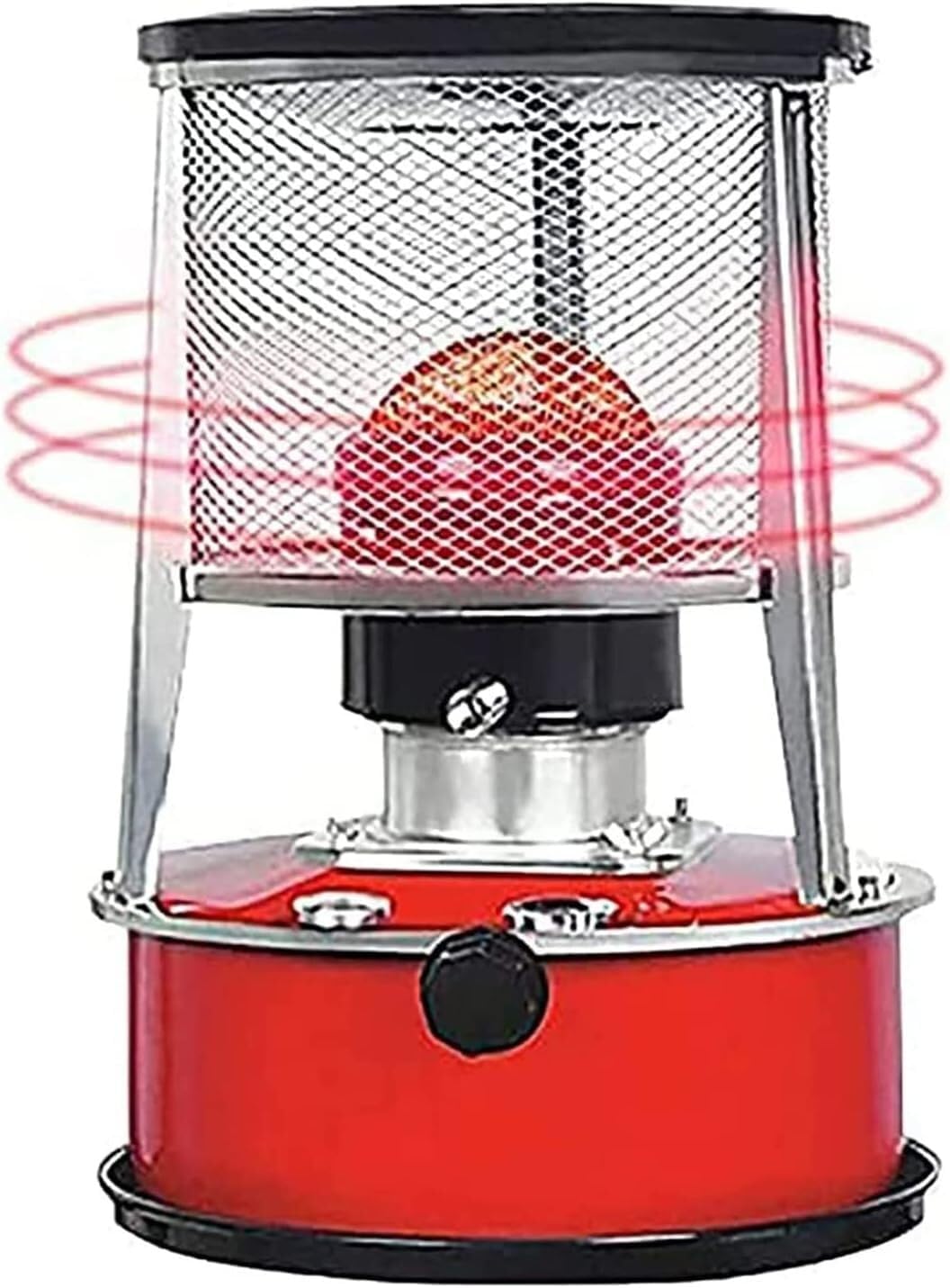 4.6L Kerosene Stove Heater Lightweight Metal Camping Stove Burner Red Mobile Heater Garage Outdoor Rice Cooking