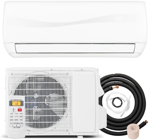 SIMOE 9000 BTU Enabled Mini Split, Air Conditioner & Heater with Inverter, Cools Up to 450 Sq.Ft, 115V, SEER2 19 Mini Split Air Conditioner, Wall-mounted AC, Pre-Charged, White
