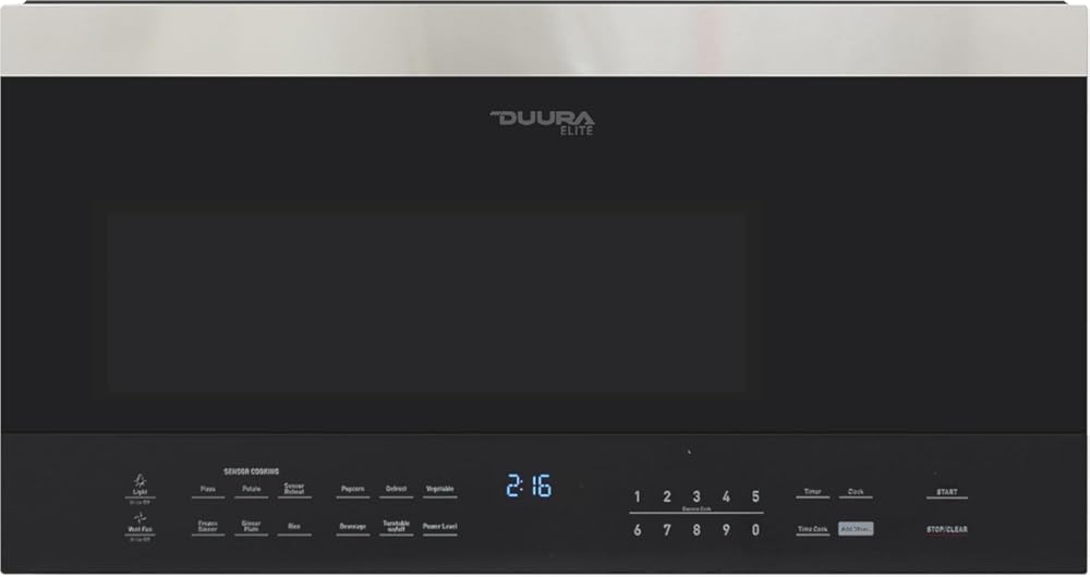 Microwave Oven Built-in 1000-Watts with 10 Power Levels Pre Settings and Express, Sensor and Speed Cooking and Silent Mode with Glass Turntable, 1.6-Cu.Ft, Metallic