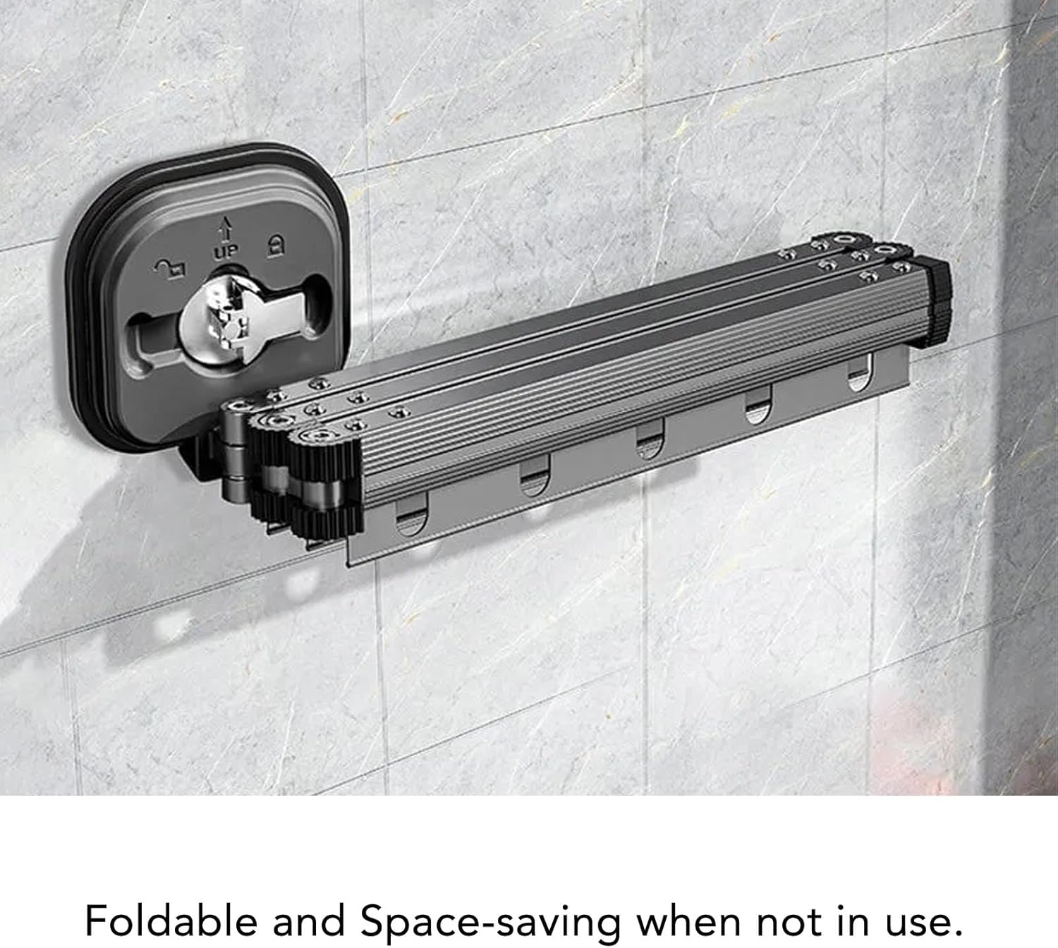 Wall Mounted Clothes Drying Rack Retractable Laundry Dryer for Balcony Space Saving (Fold Grey)