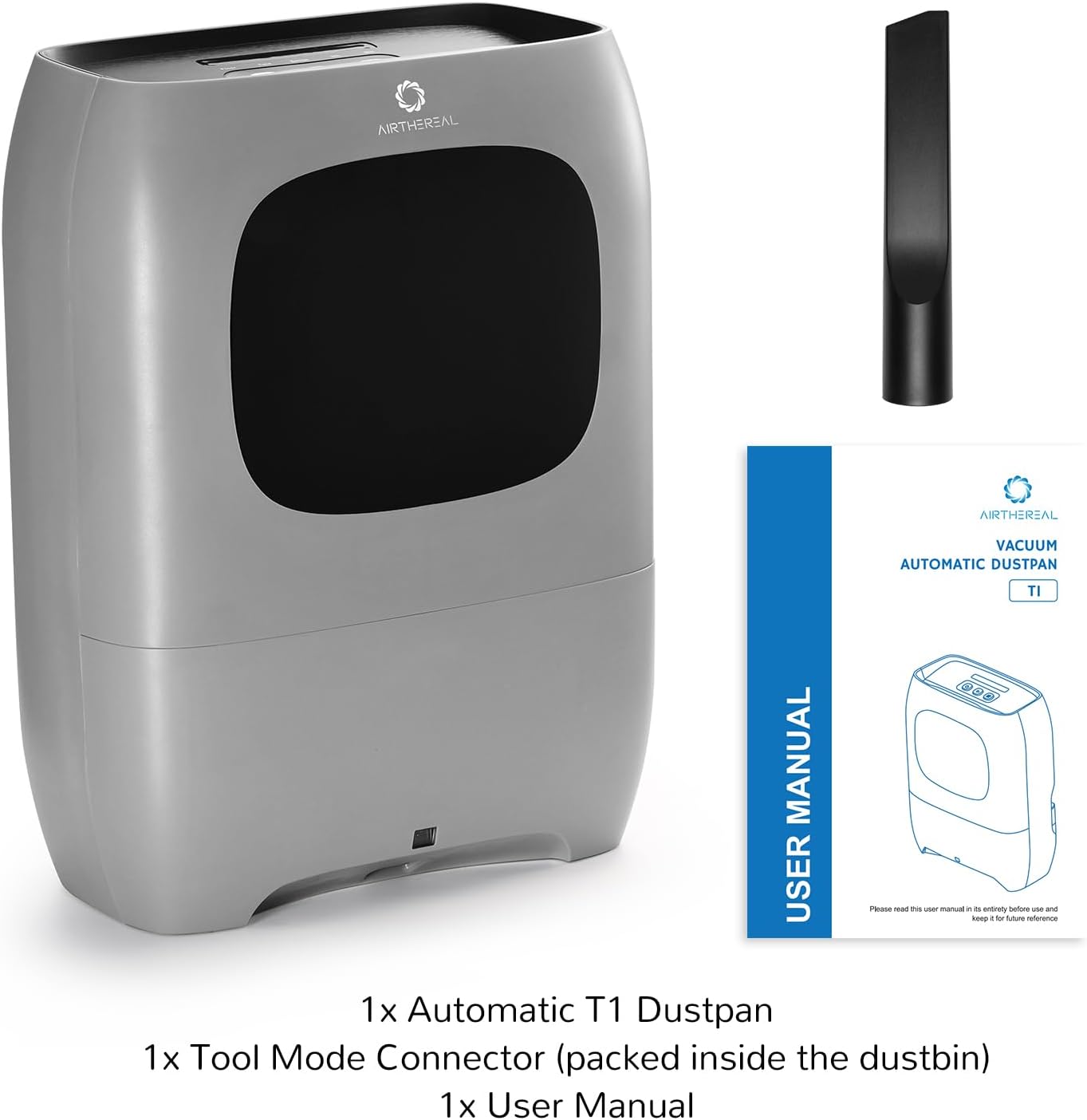 AIRTHEREAL 1500W Automatic Vacuum Dustpan with Nozzle Attachment, Hands-Free Operation, 20KPa Suction Power Multi-Mode Floor Cleaning