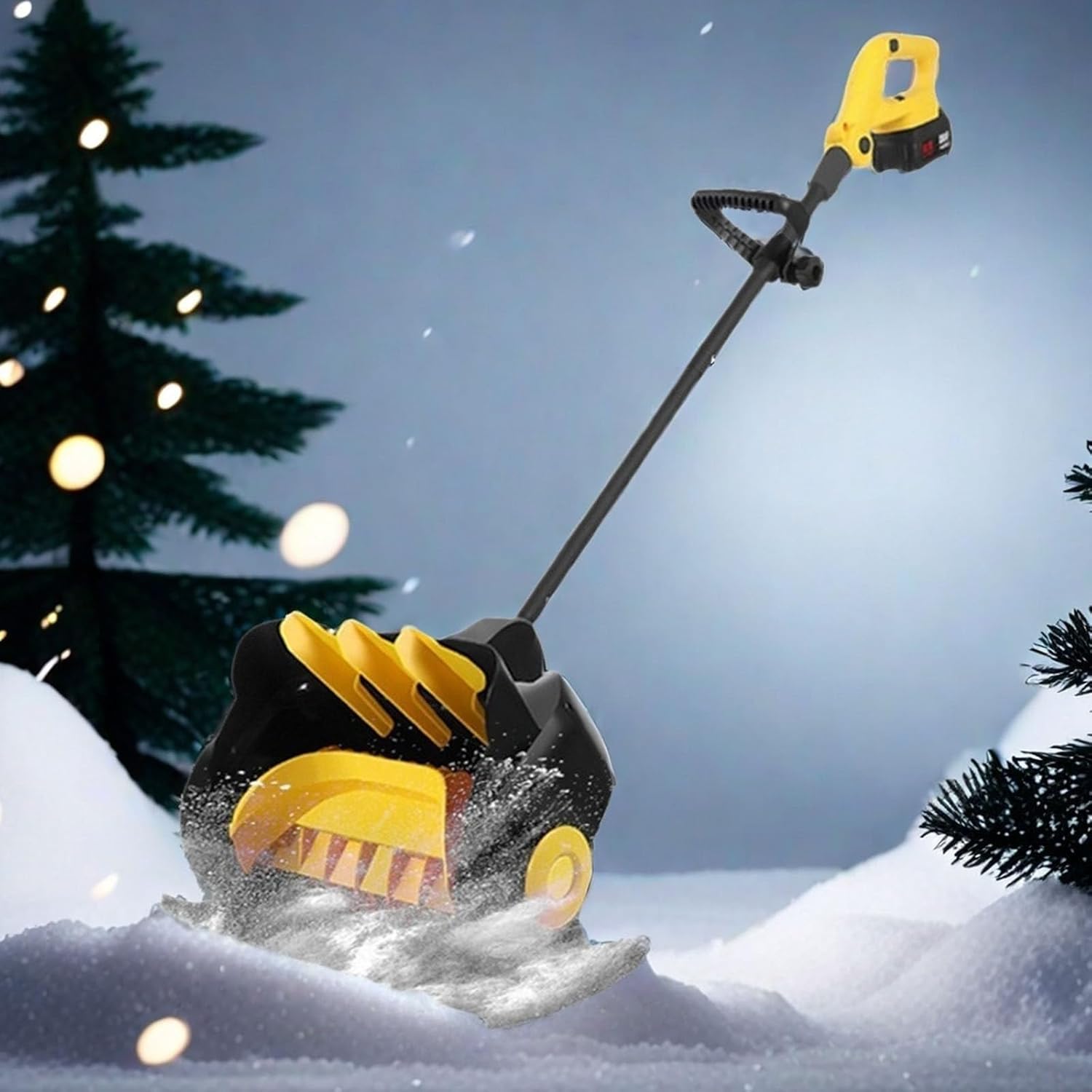 Electric Snow Shovel, Sweeping Width: 41cm/16.1ln Sweeping Depth: 15cm/5.9ln 4 Amp Snow Shovel, Snow Blower with Adjustable Front Handle,2xbattery