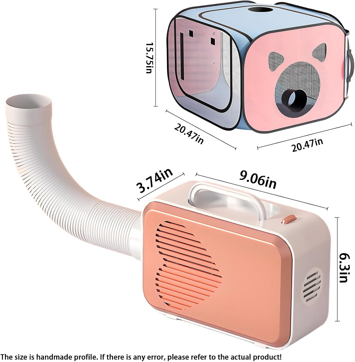 Pet Dryer with Pet Dryer Box 108L and Pad, Hands-Free, Ventilation and Circulation, Anti Hair Flying, Foldable Low Noise ldeal for Drying Cat and Dog Hair