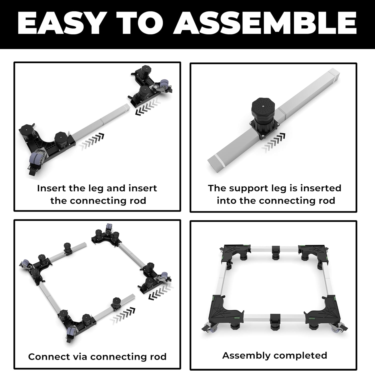 Mini Fridge Stand with Wheels, Adjustable Appliance Dolly Base 16