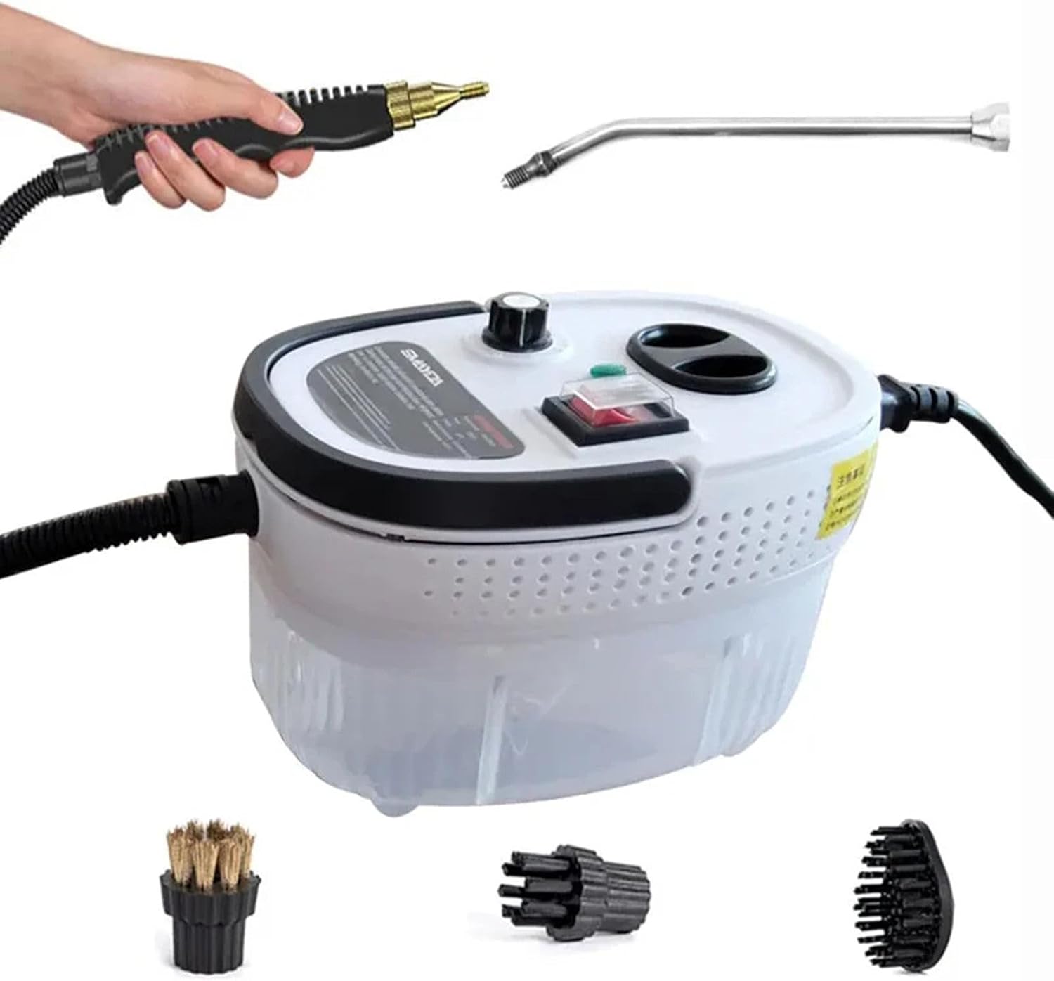 Steam Cleaner 2500W High Pressure Steam Cleaner Handheld High Temperature Cleaning Machine for Kitchen Home Car Steam Cleaning,White