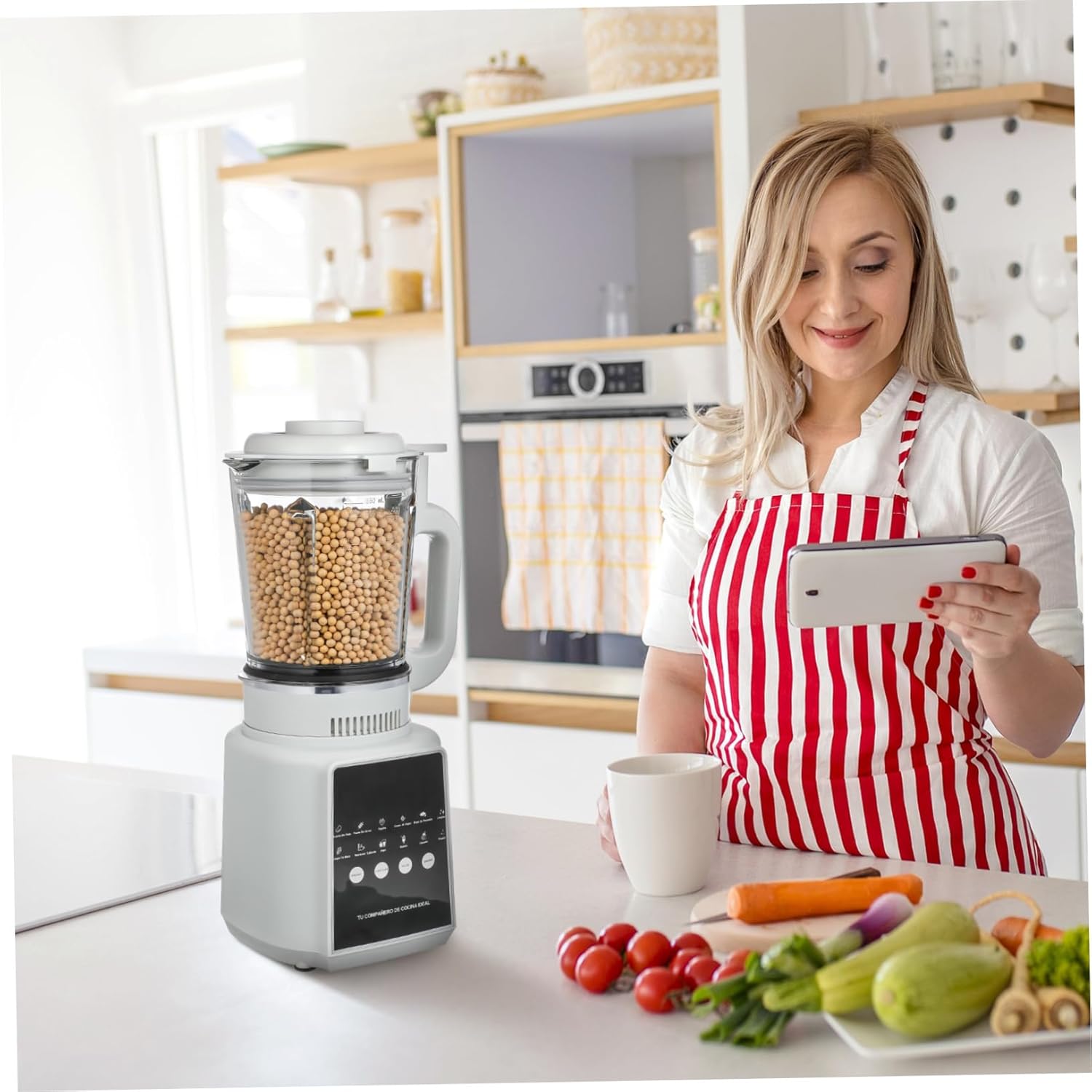 Mikinona 110v High-speed Electric Food Blender for Smoothies and Juices Non-stick Countertop Blender with Self-cleaning Function and Low-noise Operation for Family Meal Prep