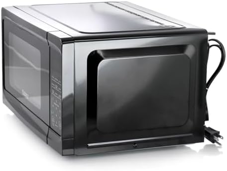 0.7 Cu Ft 700W Countertop Microwave Oven in White – Compact Microwave with 10 Power Levels, LED Display, Express Cooking, Kitchen Timer & Child Lock (Black)