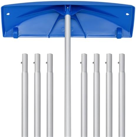 CZBZ 24 Inch Snow Shovel with Extendable Aluminum Handle, Quick Removal for Driveway, Sidewalk, Patio, Effortless Winter Snow Cleaning