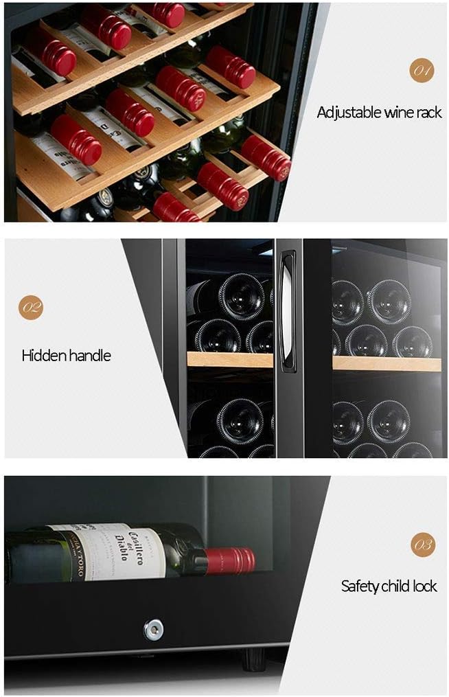 84L Thermoelectric Red and White Wine Cooler,Quiet Operation Wine Fridge Freestanding Small Wine Chiller Refrigerator - Touch Panel Digital Temperatur