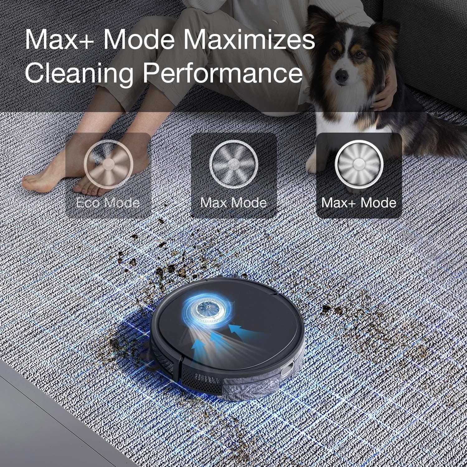 Robot Vacuum Mop Cleaner for Pet Hair & Hard Floors 60-Day Capacity, LIDAR Navigation, Perfect for Pet Hair