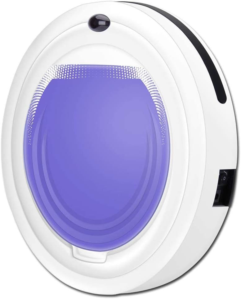 Mini Super-Thin Robot Vacuum Cleaner, Intelligent Sweeping Robotic Charging Vacuuming for Hard Floor Tile Medium-Pile Carpets-Purple (Color : Red) (Blue)