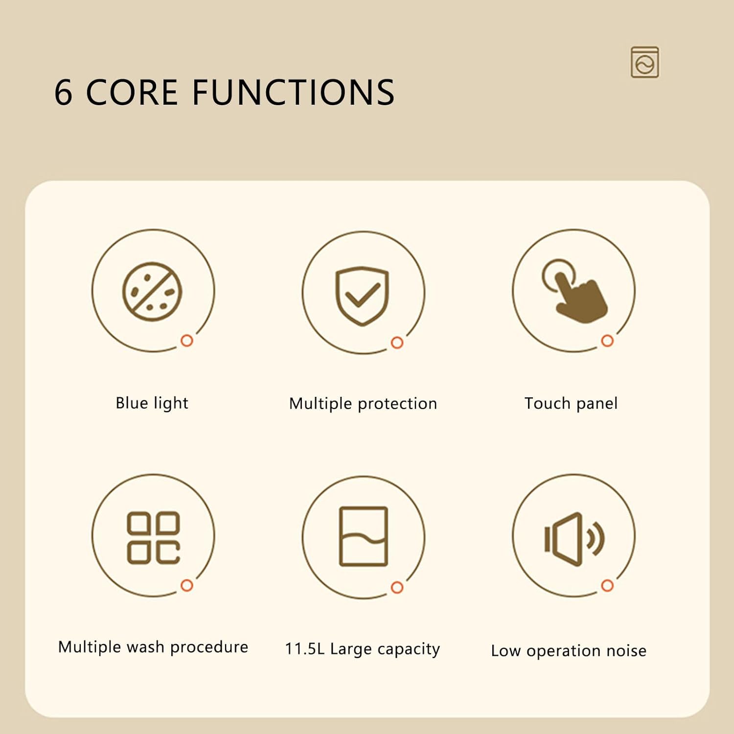 Pssopp Portable Laundry Washing Machine, 11.5L Underwear Baby Clothes Cleaner with Drain Hose for Small Space Dormitory Motorhome Use (US Plug)