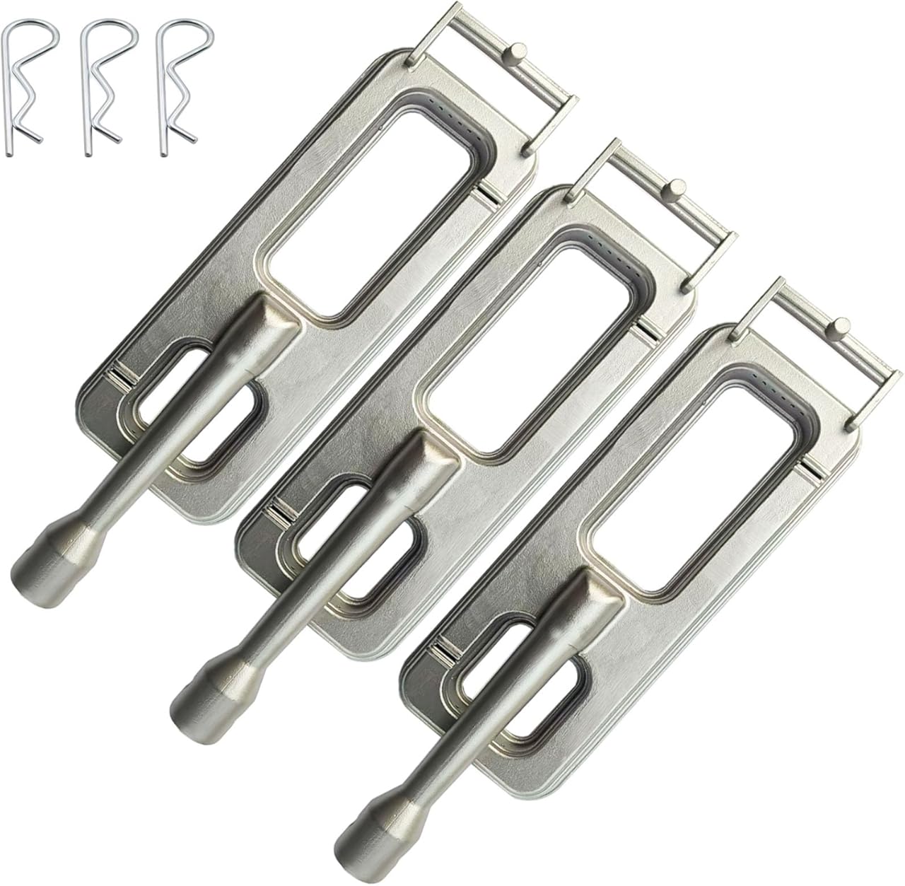 HONSIN Cast Stainless Steel 304 Grill Replacement Burner Parts for CISC, Fits for Coyote Members Mark Bakers Chef Grand Hall BBQ Grills 608SB, Monarch-04A 04B，15 3/4 x 4 3/4 in (3 Pack)