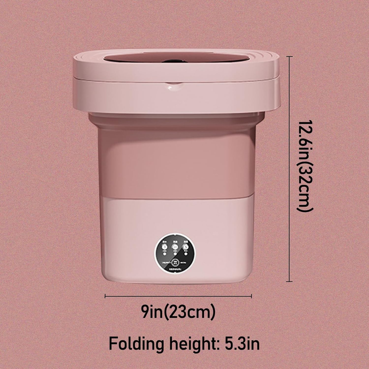 DELURA Portable Washing Machine, 8.5L Capacity Mini Washer with 3 Modes Deep Cleaning Washt, Foldable Washing Machine with Soft Spin Dry for Socks, Baby Clothes, Towels (Color : A)