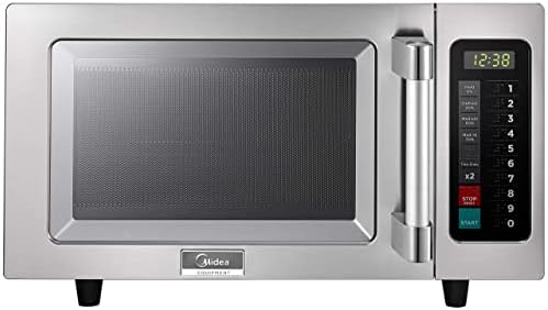 Midea Equipment 1025F1A Countertop Commercial Microwave Oven with Touch Control, 1000W, Stainless Steel, .9 CuFt