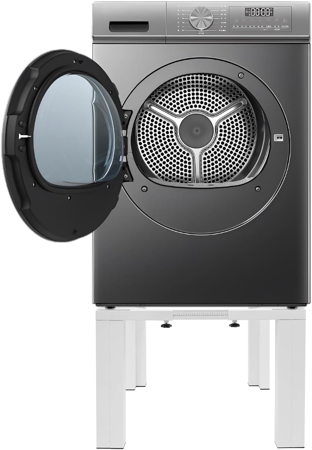 Heavy Duty Stainless Steel Washing Machine Stand 1200Lbs, Adjustable Washer Dryer Refrigerator Base 16In Height, Universal Appliance Rack for Laundry Room, Home, Commercial Use (White)