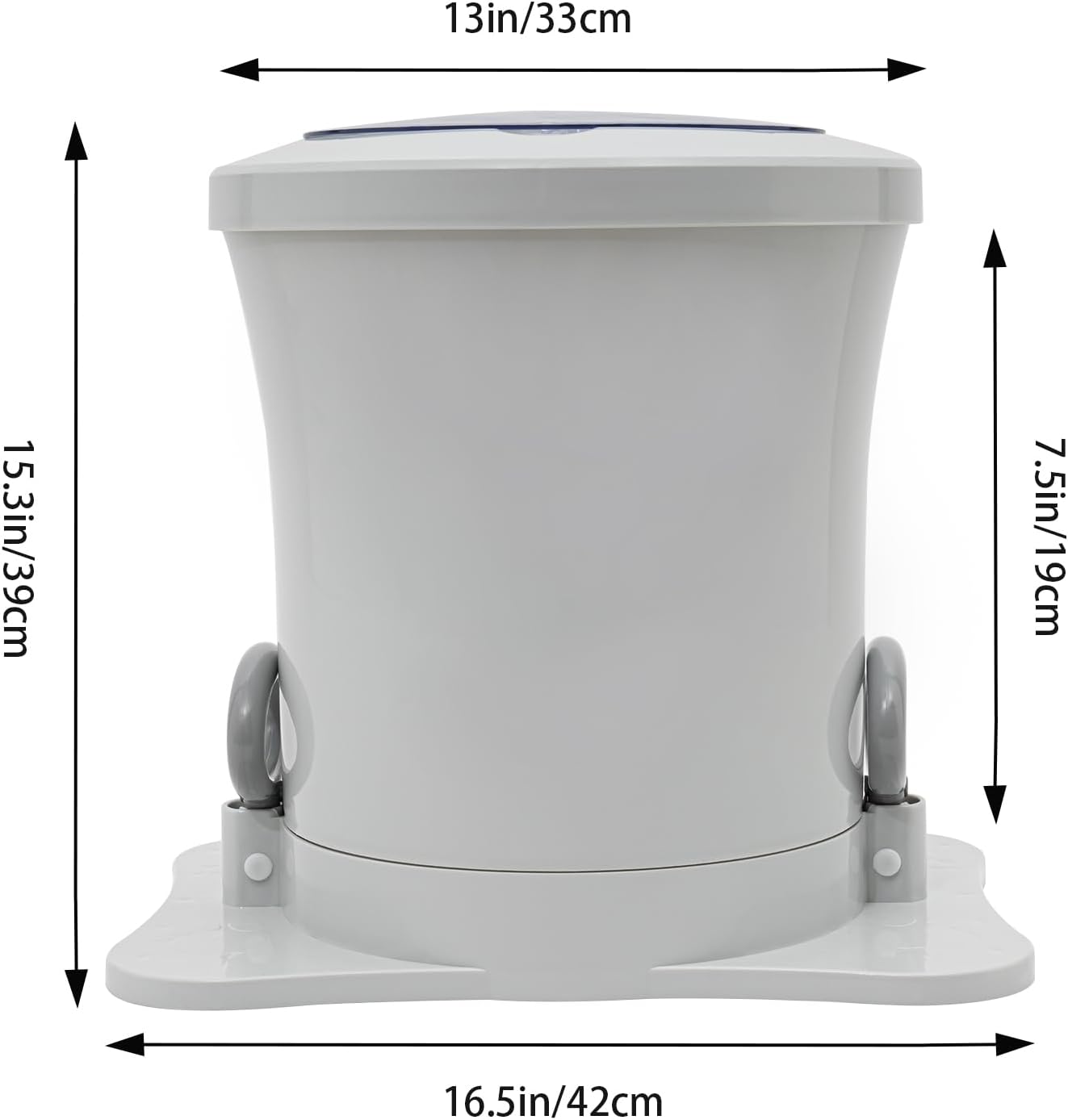 2.4Gal Manual Clothes Dryer Portable Mini Dryer for Clothes, Foot Powered Compact Spin Dryer Machine, Non Electric Laundry Dryer for RV, Camping, School, Apartment, Dorm (White)