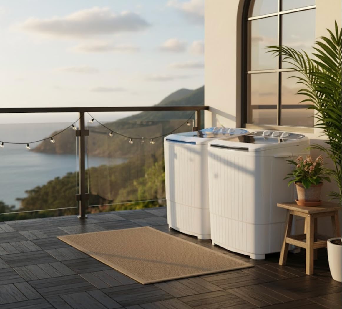 Portable Washing Machine,18 lbs Capacity,Washer and Dryer Combo Machine for Homes & Apartments,Twin Tub Laundry Washer with Spin Cycle