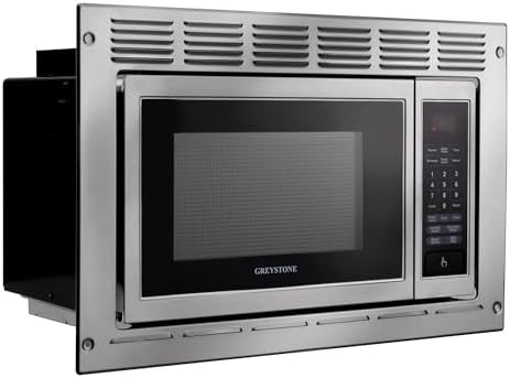 RecPro Over the Range RV Microwave | .9 cubic ft Stainless Steel Microwave with Trim Kit | 900 Watt | Direct Replacement for Greystone