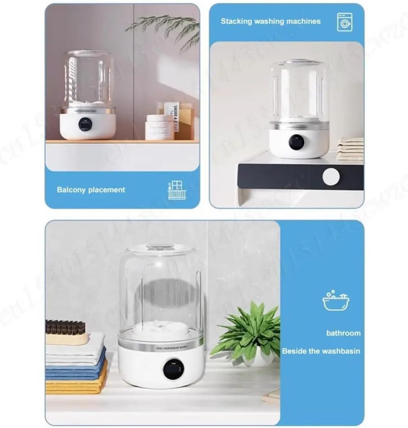 Portable Washing Machine, Clothes Washer Portable Dehydratable Laundry Washer Travel Cordless Underwear Washing Machine Outdoor Cleaning Bucket,for Apartments, Homes, and Dorms