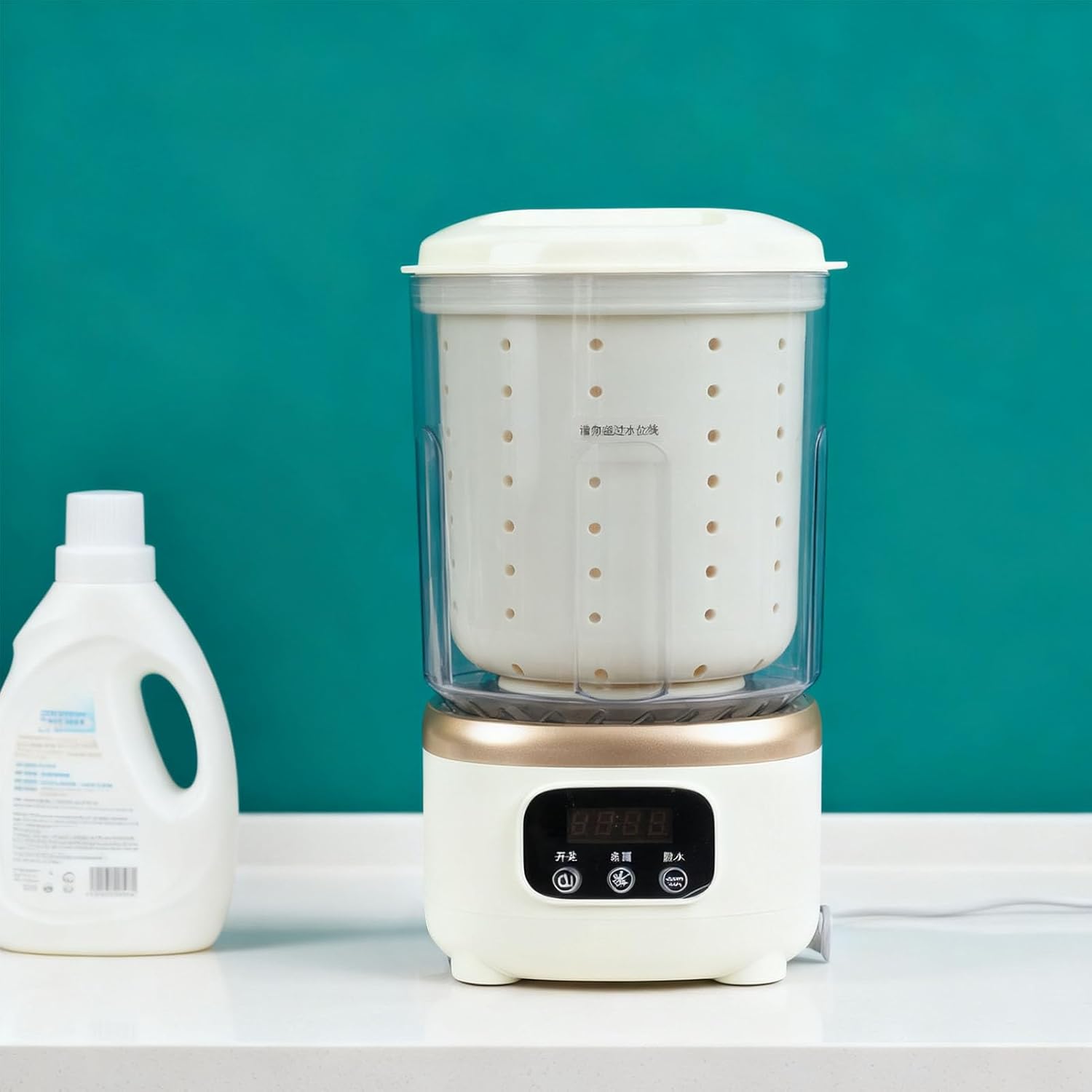 Asixxsix Portable Washing Machine, 2L Portable Laundry Machine Underwear Washer with Spin Dry, Cordless Underwear Washing Machine for Apartment, Dorm, RV, Travel & Hotel Use