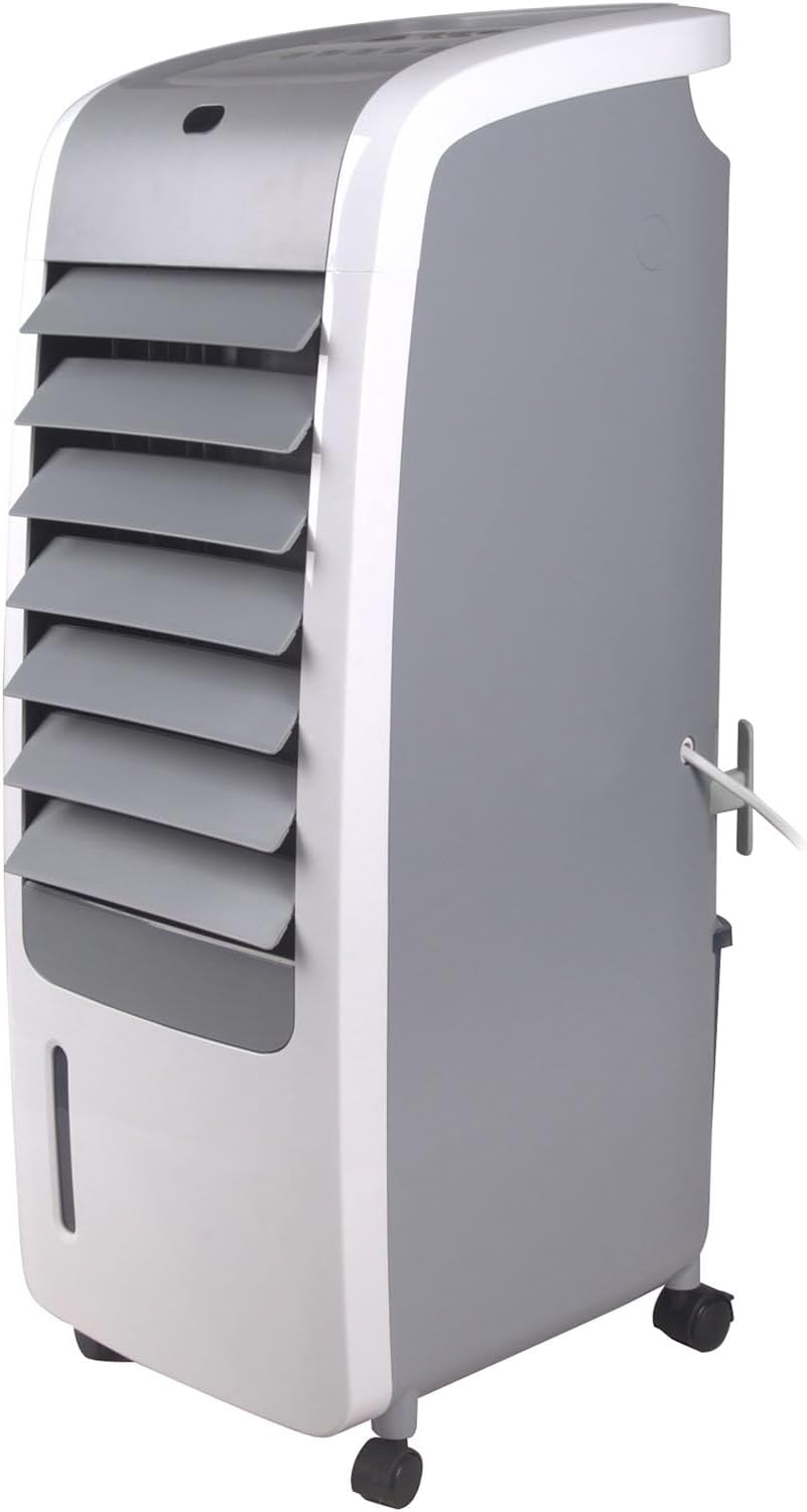 Whirlpool 155 CFM Portable Evaporative Cooler for Garage, Warehouse, Basement, 125V, Rooms up to 428 Sq. Ft., with Remote and Ice Pack for Hot/Dry Climates, Indoor Fan Powered Swamp Cooler in Titanium