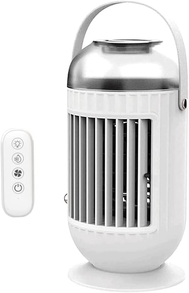 Portable Air Conditioner Quiet Fan, USB Personal Mini Evaporative Cooler Fan, 3 Speeds, Small Desktop Cooling Humidifier Fan (Color : White)