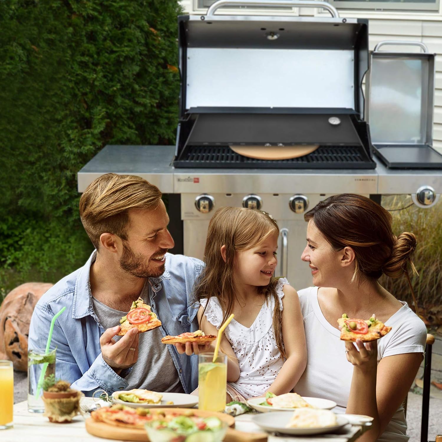 Skyflame Universal Metal Pizza Oven Kit with 20-30 inch Adjustable Width, Grill Top Pizza Oven Box for Most Gas Grills/Pellet Grill Conversion Kit