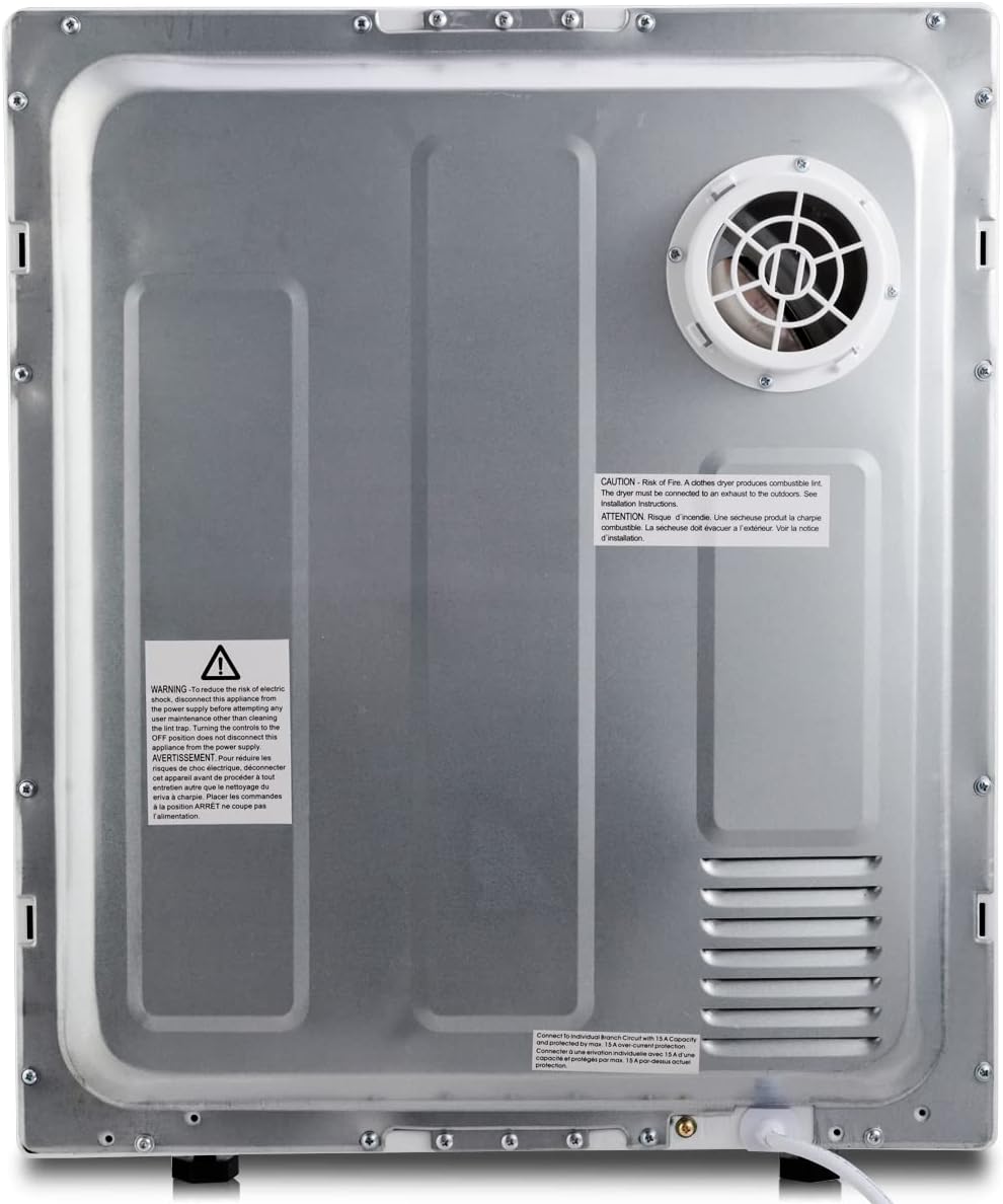 COSTWAY 1.5 cu. ft Electric Tumble Dryer, Portable Dryer w/ 4 Automatic Drying Modes, Compact Clothes Dryer w/ Stainless Steel Tub & Easy Control Panel, Apply for Apartments, Dorm, RVs, Sliver