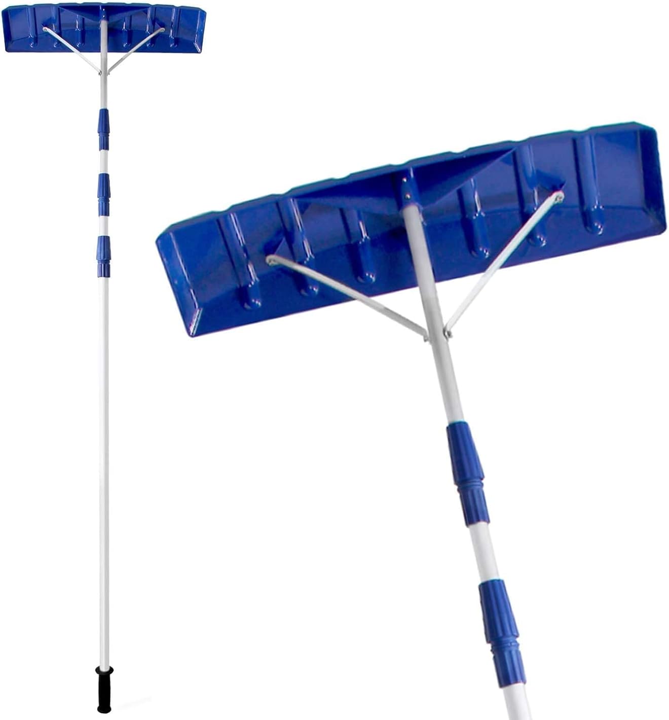 21 FT Adjustable Telescoping Snow Roof Rake Twist-N-Lock Snow Rake for Roof with 6