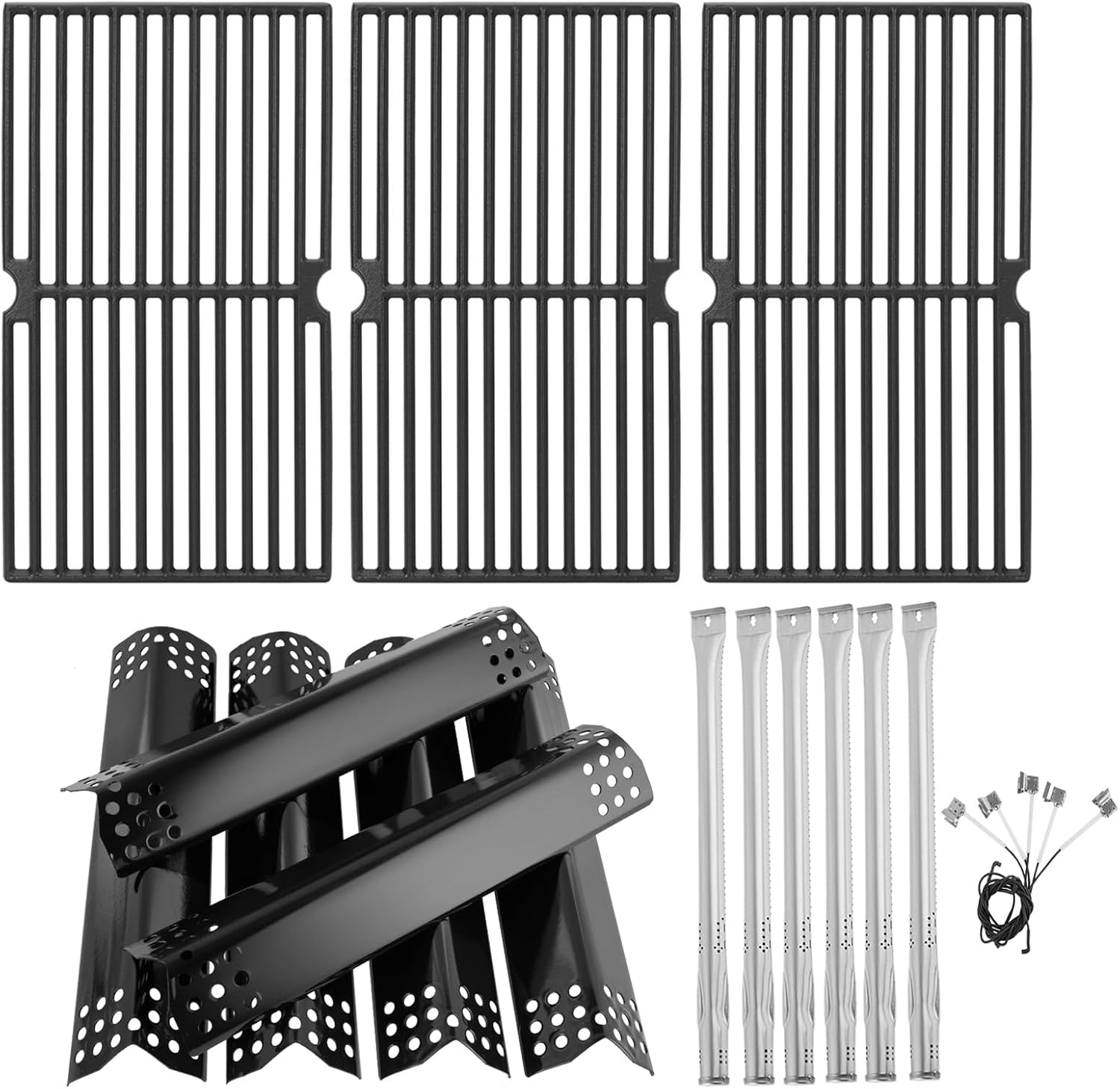 Replacement Parts for Nexgrill 720-0896B 720-0896E 720-0896C 720-0896X Deluxe 6-Burner Gas Grills, Cooking Grate, Heat Shield Tent and Burner for Nexgrill Replacement Parts 6 Burner