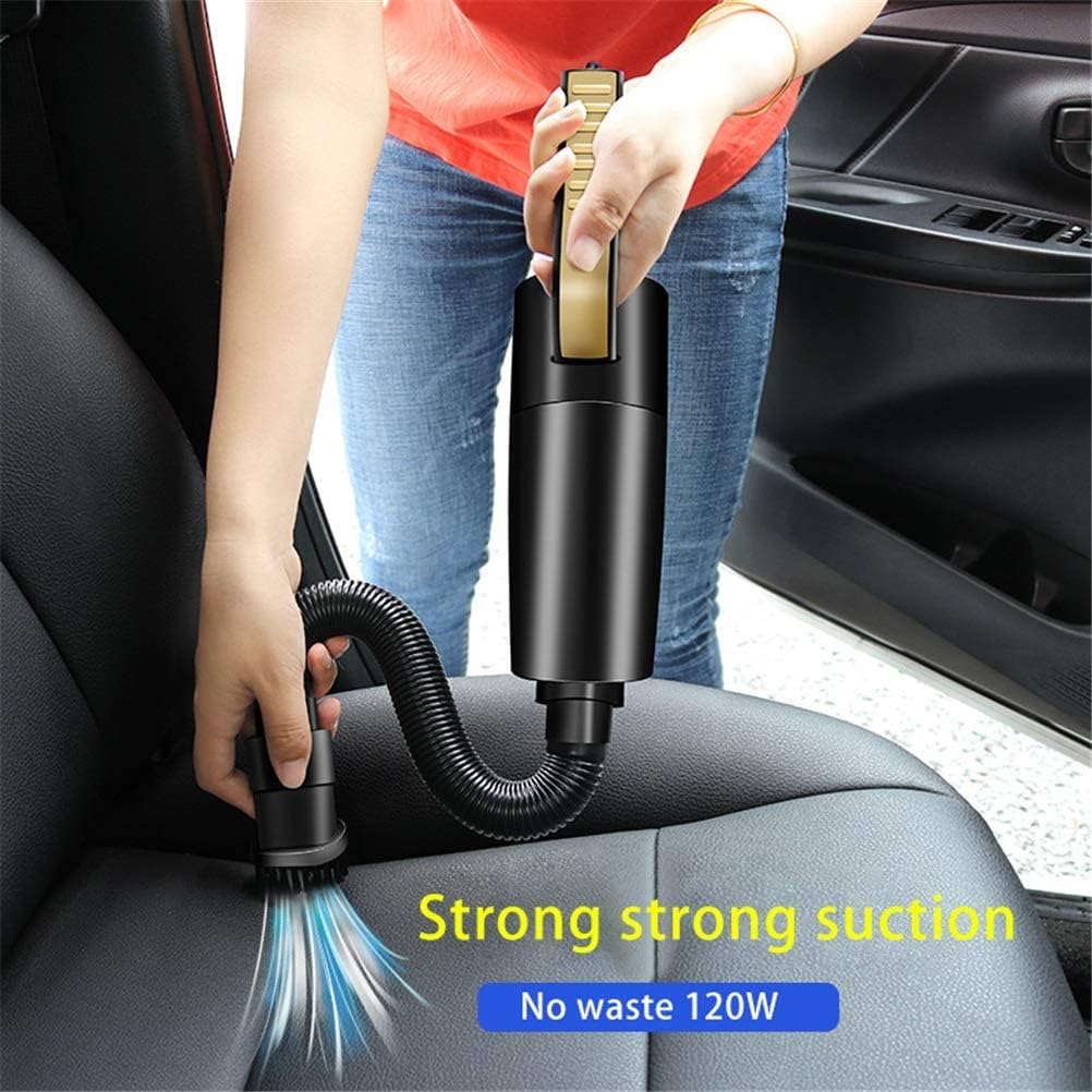 Household Car Vacuum Cleaner 120W 7000PA Handheld Wired Vacuum Cleaner Portable Sweeper Cleaner Wet Dry Dual-use Keep Cleaning (Color : Silver) (Orange)