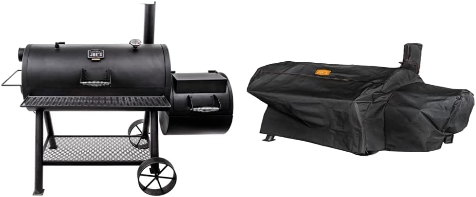 Oklahoma Joe's Longhorn Reverse Flow Smoker Black & Highland Reverse Flow Smoker Cover