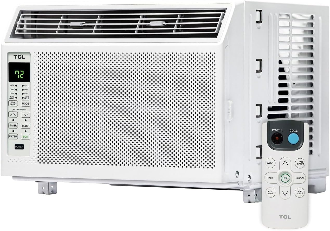 TCL 6,000 BTU Window Air Conditioner, Fan & Dehumidifier, 250 Sq. Ft., Remote Control, Easy-to-Use, Reusable Filter - H6W23W