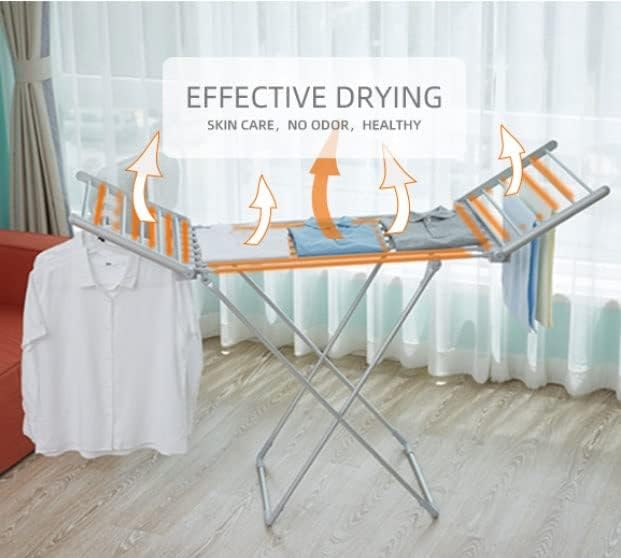 Clothes Dryer, 18 Bars Winged Electric Heated Clothes Dryer Folding,Energy Efficient Indoor Airer Wet Laundry Drying Horse Rack for Easy Storage Dry The New