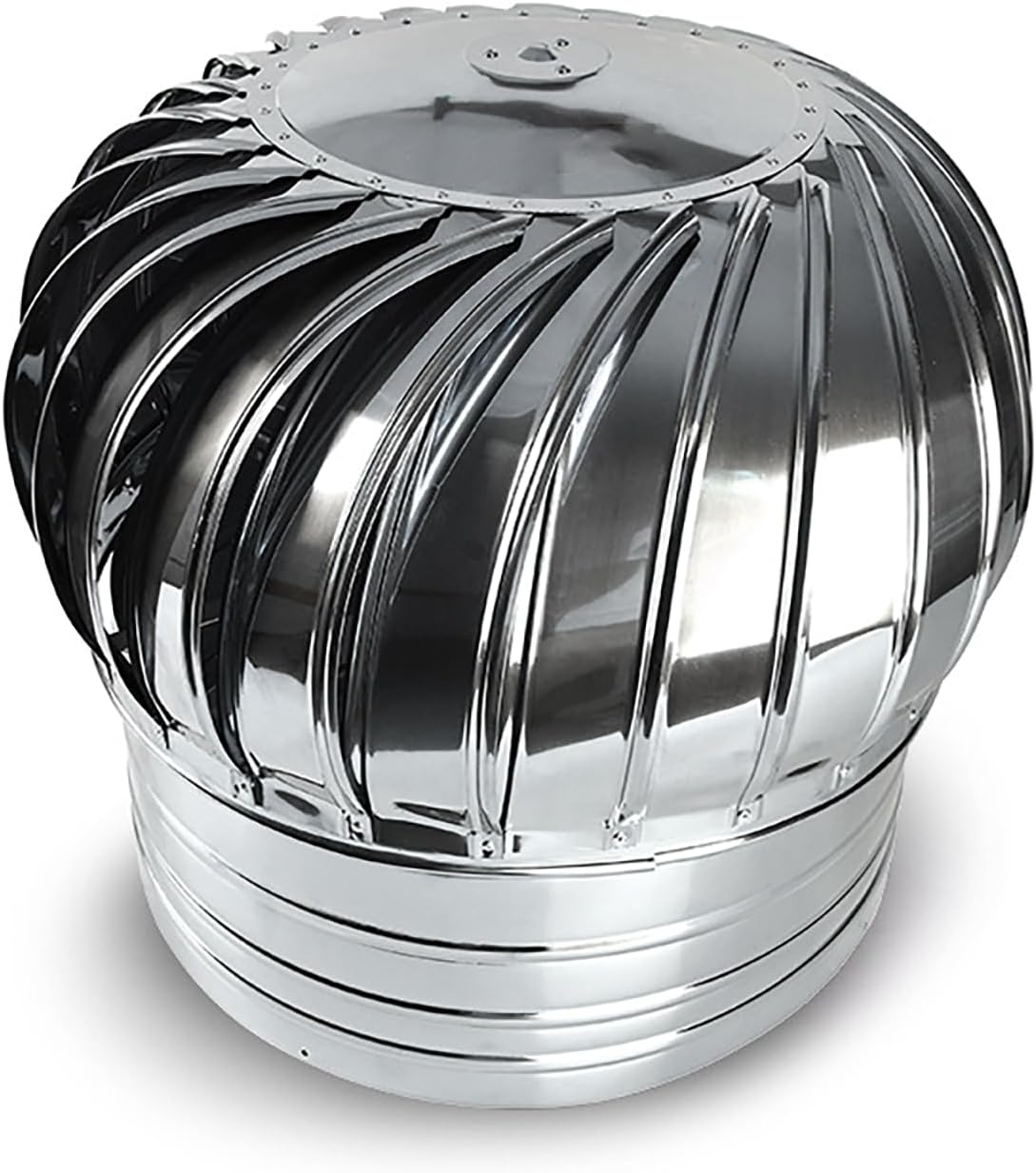 Ventilation Chimney Cowl - 200-400mm Stainless Steel Spinning Wind Rotating Cap, with Fixed Feet, Prevent Movement for Houses Factory Attic Farm (400)