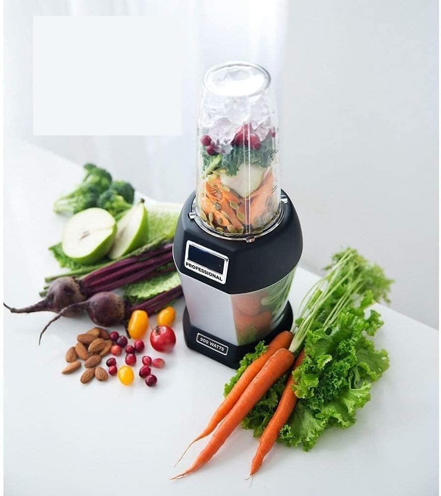 Professional Personal Blender Bonus Set with 3-Sip & Seal Single Serves(12, 18, and 24 oz. Cups) & 75-Recipe Cookbook, Stainless Steel/Black