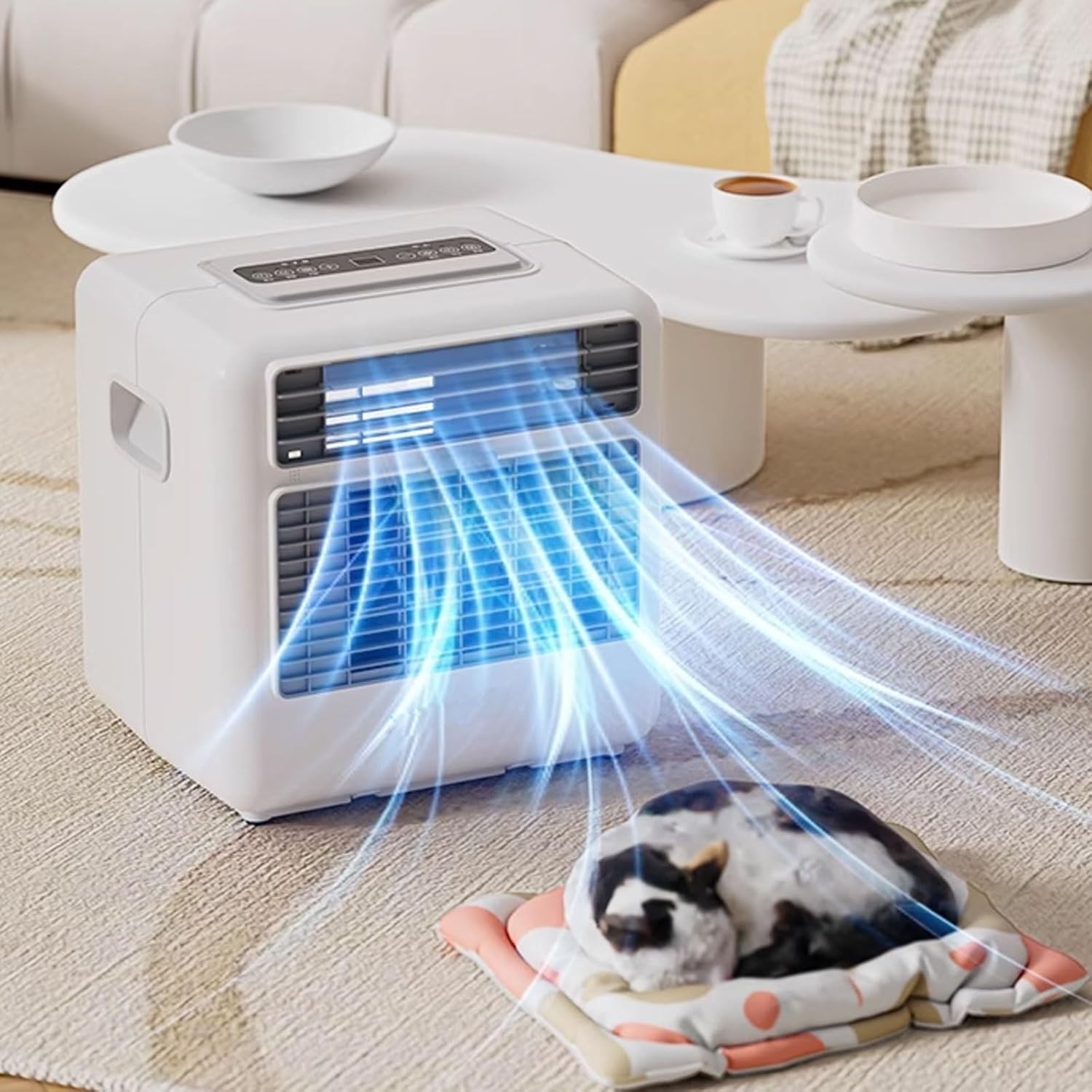 Portable Air Conditioners No Windows Needed Camping Ac with Keypad and Remote Control 3 Wind Speeds 12H Appointment Timer Small Tower Fan for Home Office