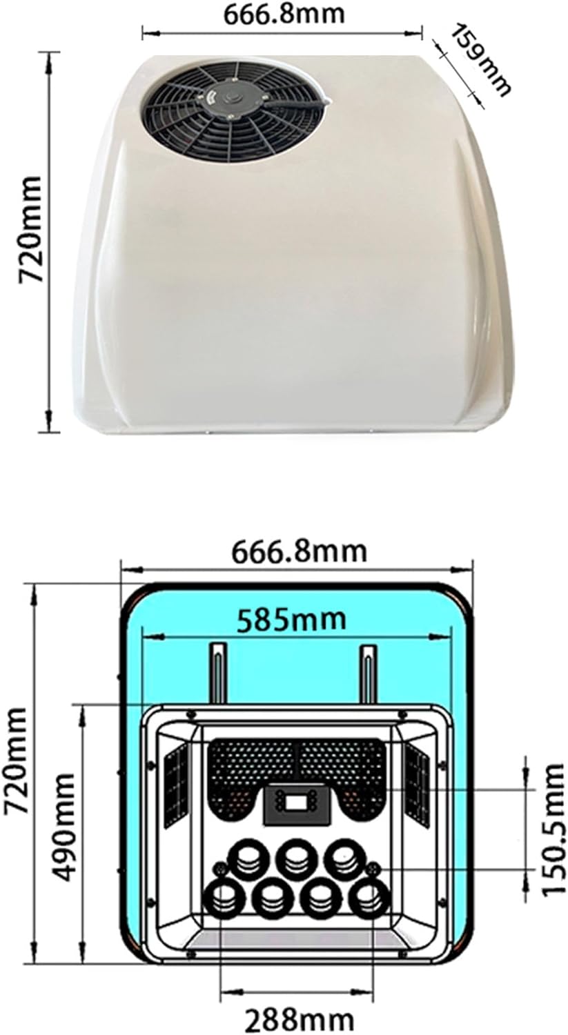 Vehicle Heating and Cooling Air Conditioner 12/24V Dual Temperature Electric Inverter Parking Air Conditioner