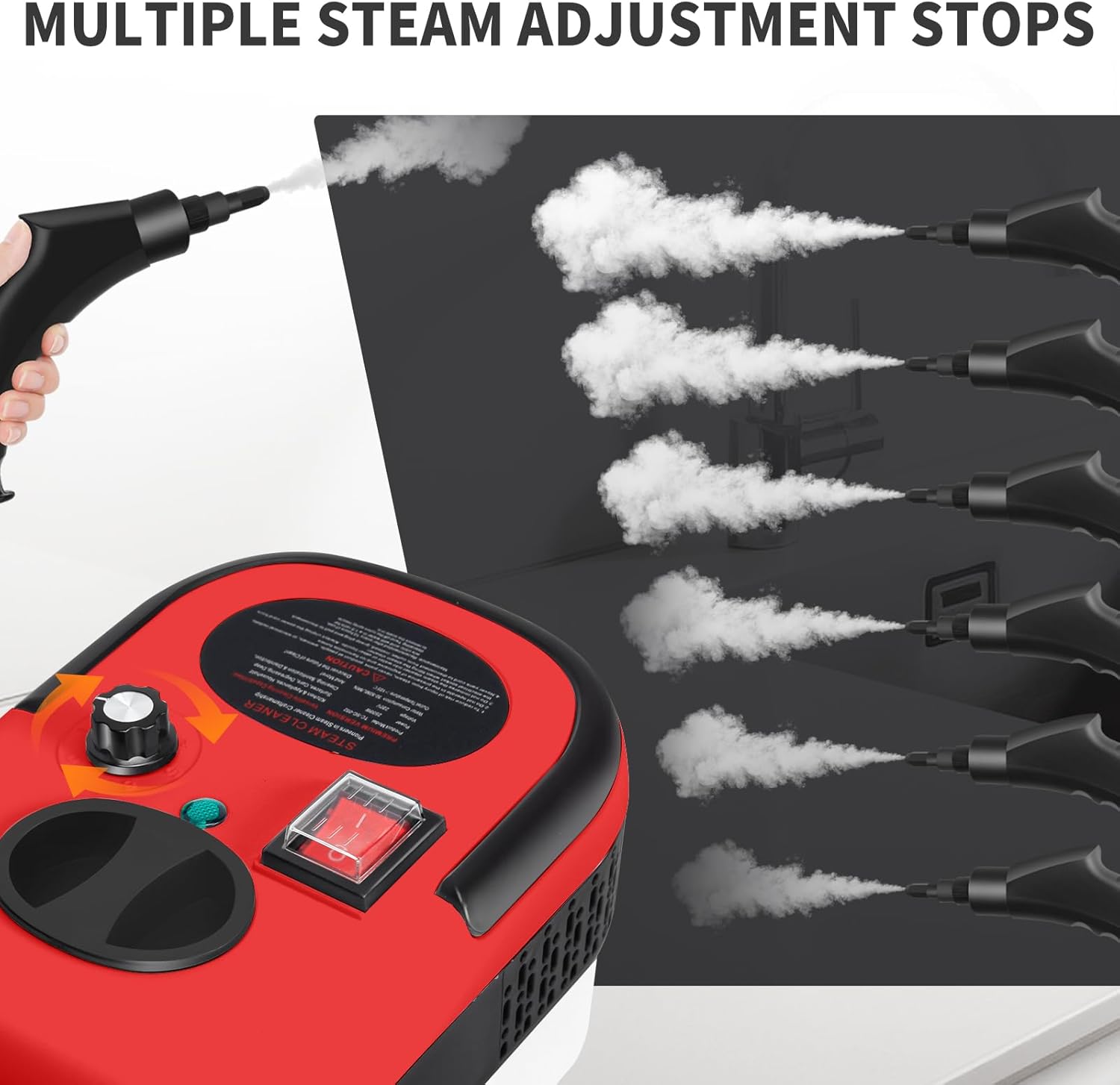 Steam Cleaner, 6-gears Adjustable, 15s Heat-Up, 1.29 Quarts Tank, Portable Steamer for Cleaning with 26 pcs Accessories, Steam Cleaner for Home,Dirt, Grease, Grout, Tile,Floor,Couch and Car