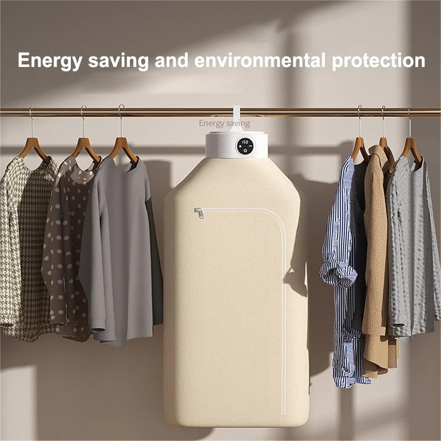 Portable Clothes Dryer, LED Digital Display Temperature Control Clothes Dryer,for Travel,Apartment(Gray)