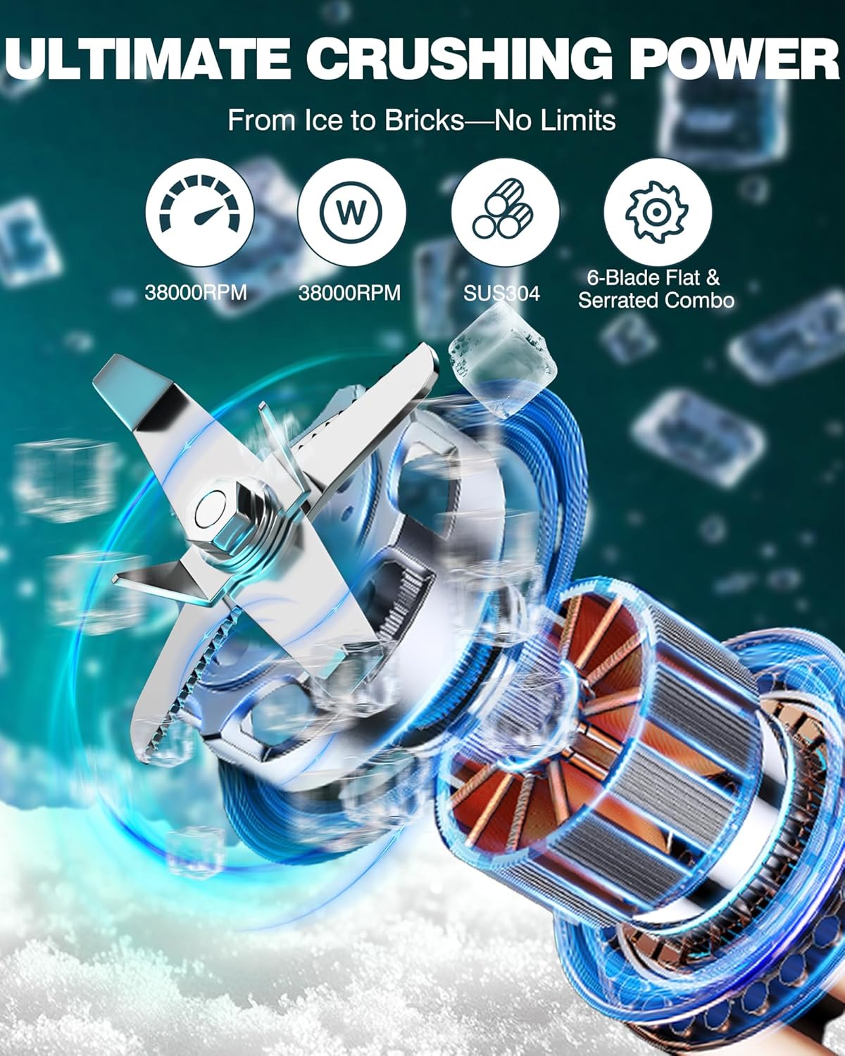 WantJoin Blender for Smoothies with 1800 Watt Motor Powerful Countertop Blenders for Kitchen 68OZ Large Capacity Smoothie Blender and Grinder Combo for Ice Crush Frozen Drinks Puree