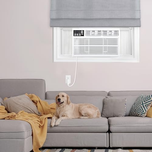 Whirlpool 12,000 BTU 230V Window Air Conditioner with Supplemental Heat, Window Mounted AC Unit with Heater for Apartment, Living Room, Bedroom, Rooms up to 550 Square Feet