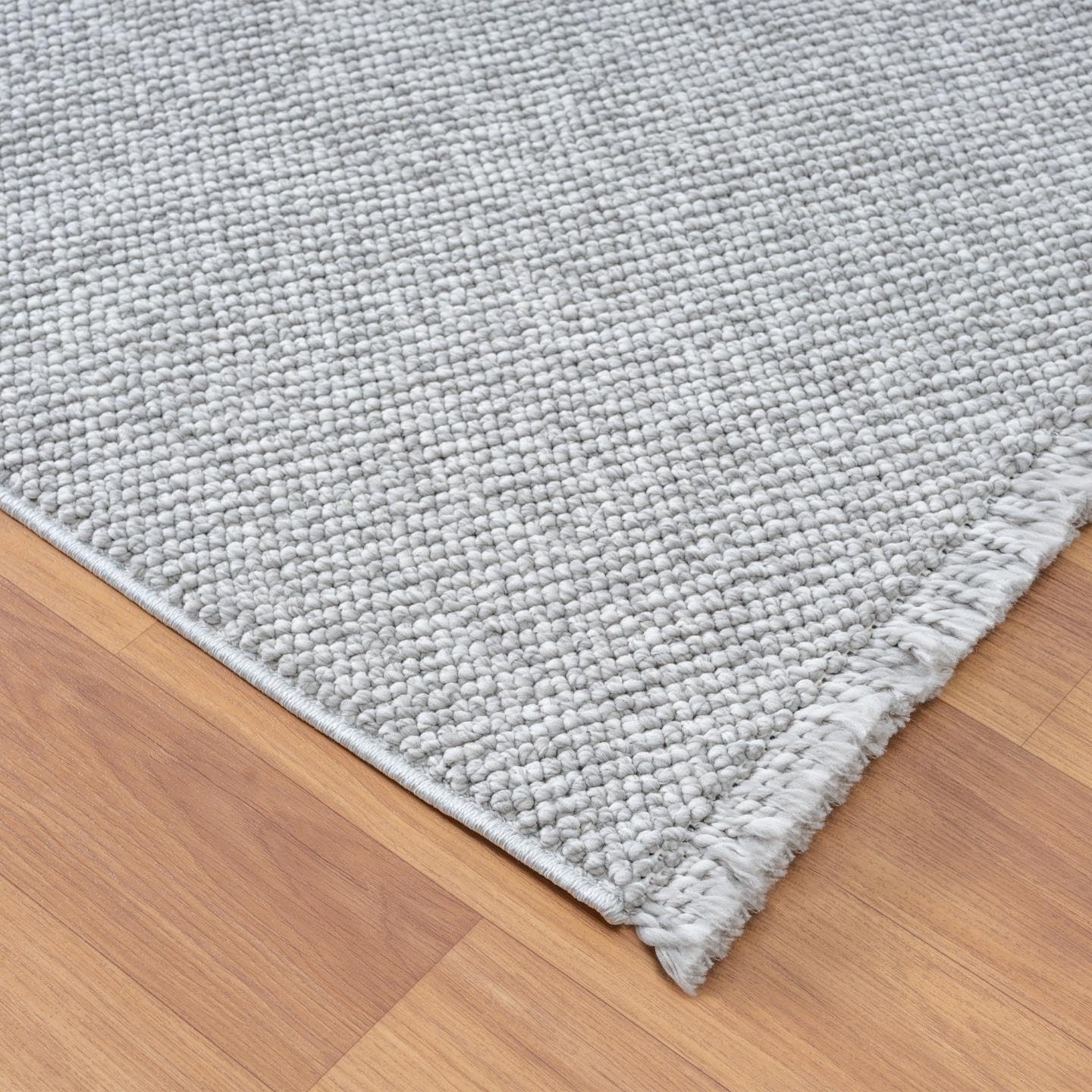 LUXE WEAVERS Solid Machine Woven Gray 9x12 Area Rug, Indoor Stain-Resistant Carpet