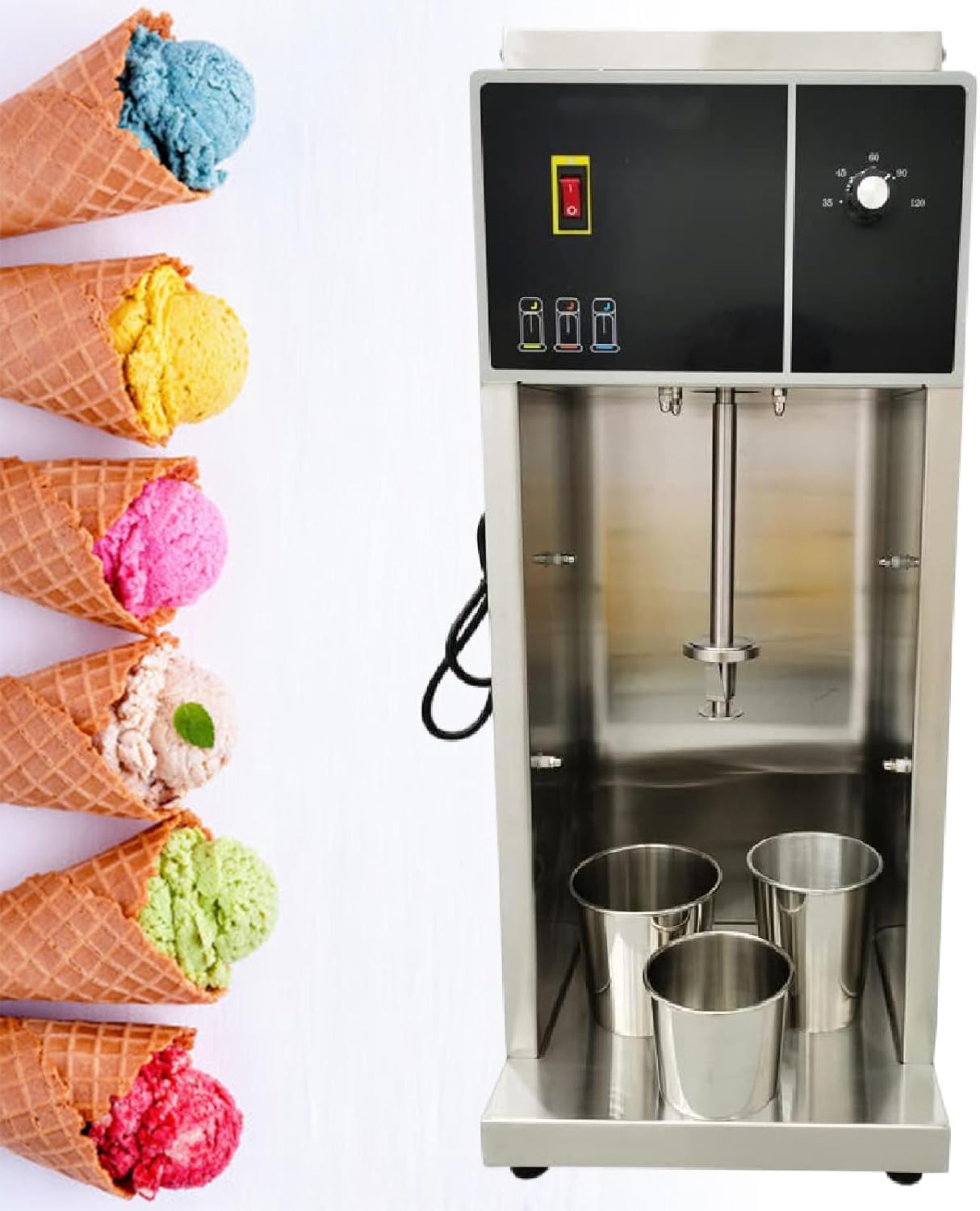 3200r/min Countertop Yogurt Blending Machine, Yogurt Blending Machine with Three Different Sized Cup Sleeves,220V